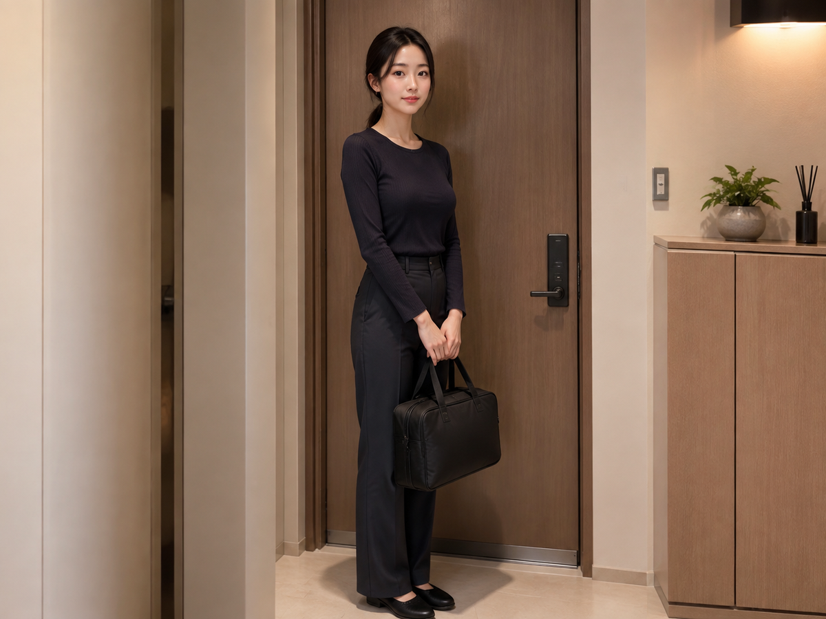 가평 방문 홈케어 일정을 준비하는 젊은 성인 한국 여성 관리사
